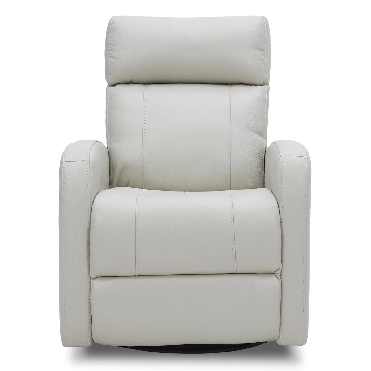 White Leather Power Swivel Glider Recliner L65696