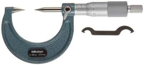 Point Micrometer, Ratchet Stop, 0-25mm Range, 0.01mm Graduation D634804