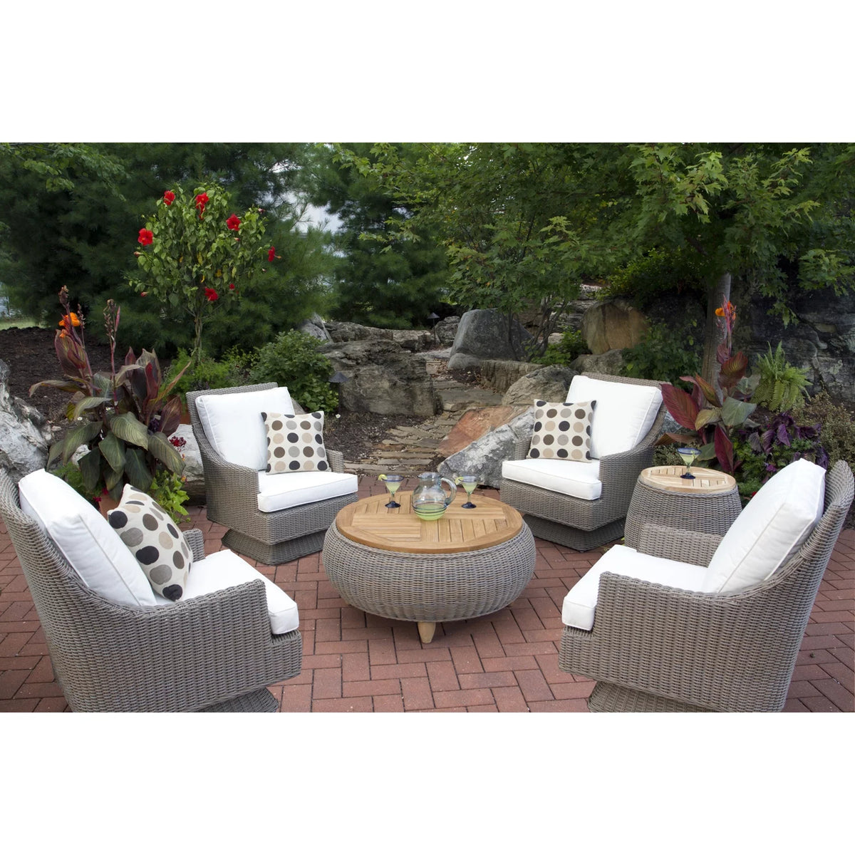 Outdoor End Table With Teak Top E933112