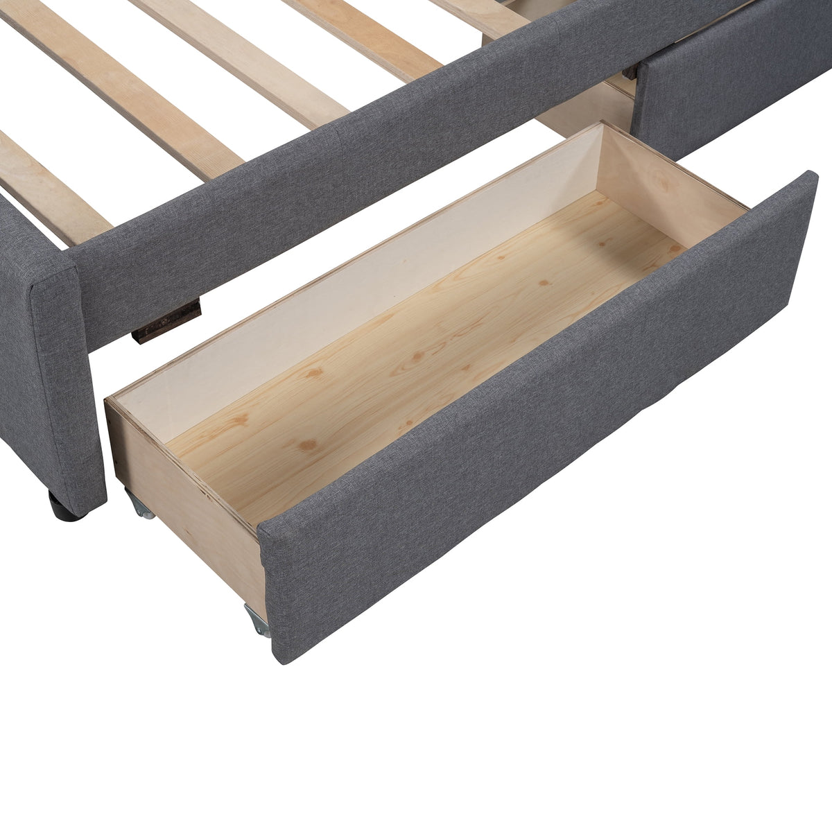 Full Size Upholstered Platform Bed with Two Storage Drawers U911565