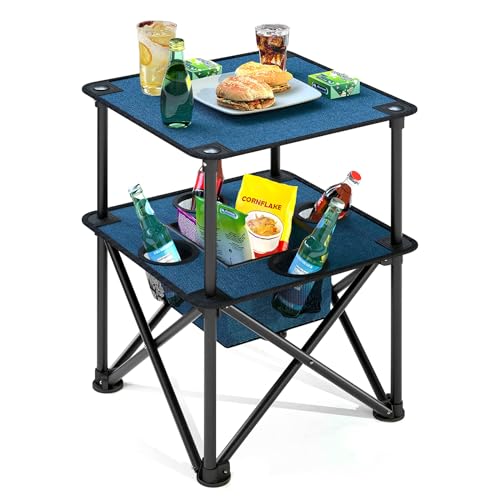 Folding Camping Table with 4 Cup Holders and Travel Bag K204171