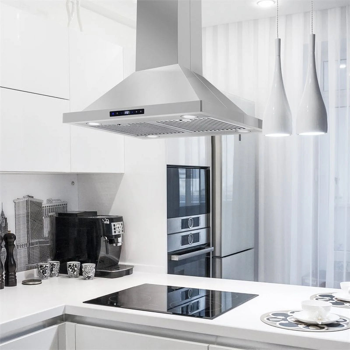 30" 380 CFM Ductless Island Range Hood in Stainless Steel C9807