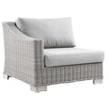 Grey Rattan Wicker Corner Chair E1549