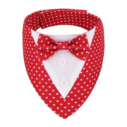 Red Plaid Dog Christmas Collar with Bowtie O83911