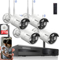 2K Wireless Security Camera System with 2TB Hard Drive, 4Pcs Outdoor Cameras, Audio, Night Vision S754973