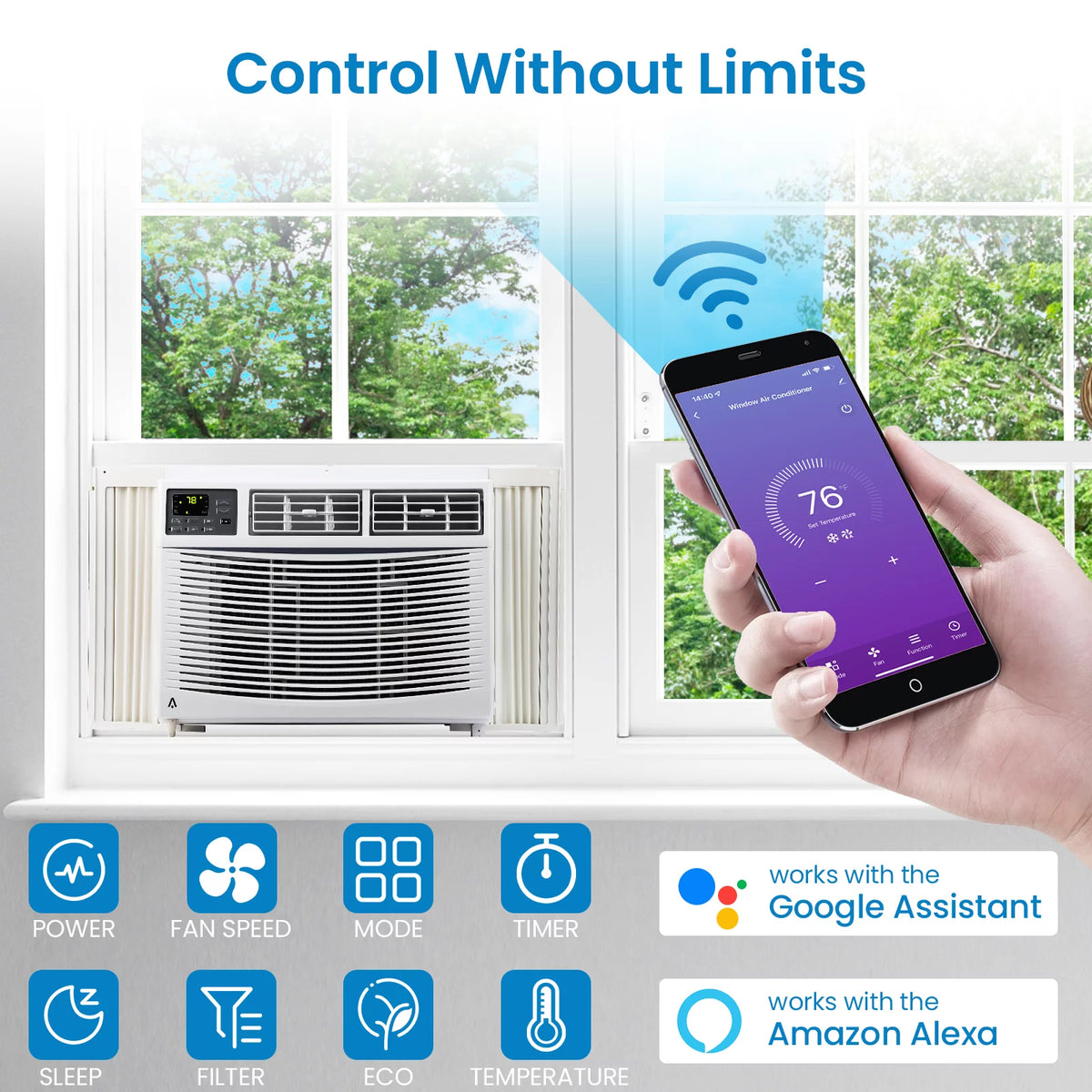 6000 BTU White Window Air Conditioner with Remote U643