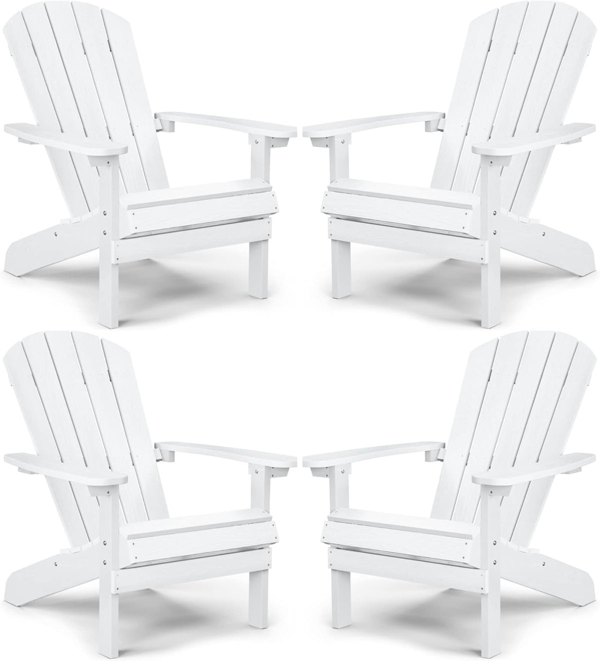 Grey Plastic Weather Resistant Adirondack Chairs Set of 4 L106091