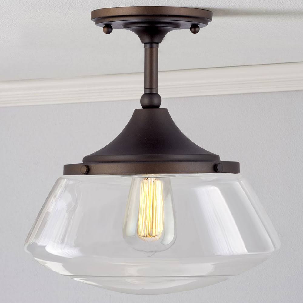 1 Light Semi-Flush Burnished Bronze T2562