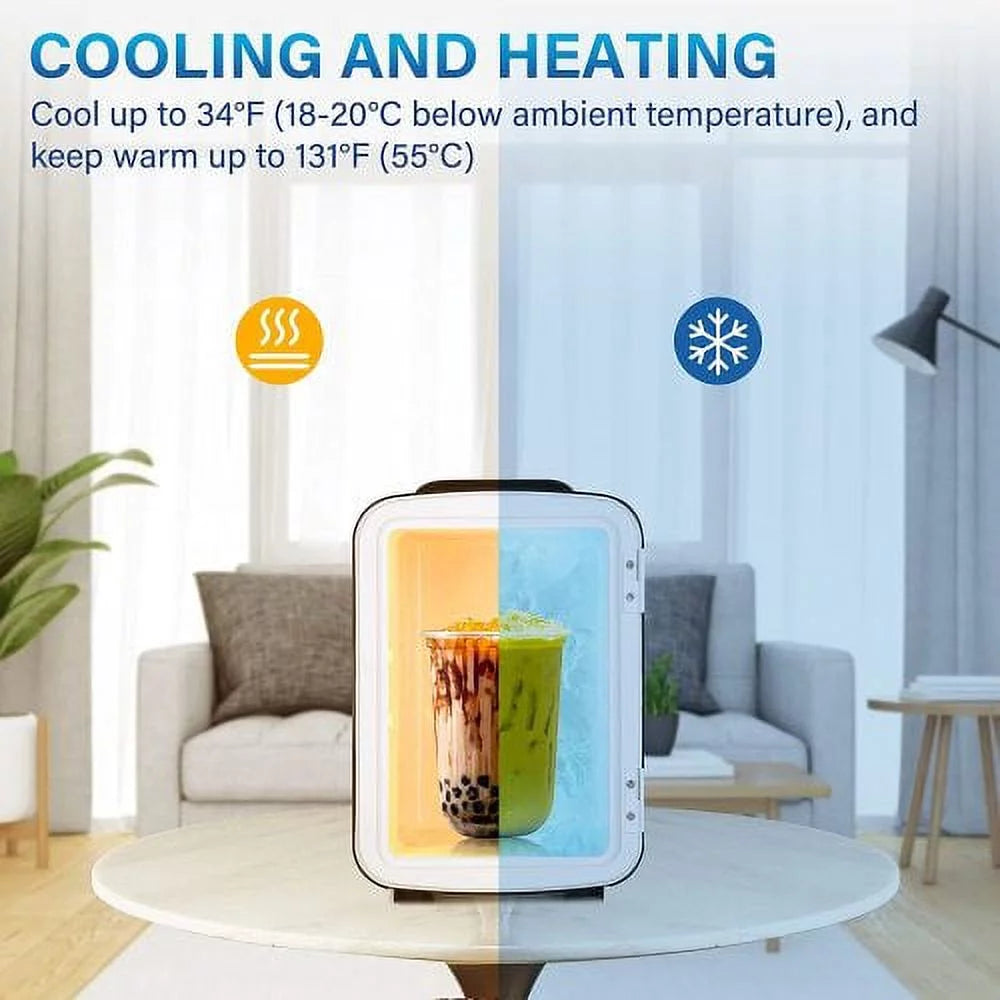 4L 6 Can Portable Cooler & Warmer Freon-Free Mini Fridge E3069