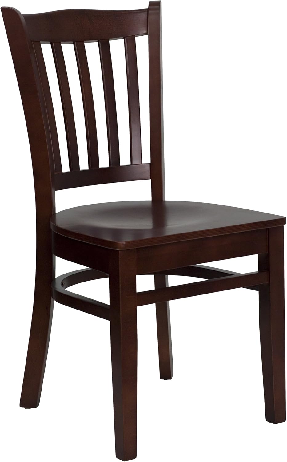 Walnut Wood Vertical Slat Back Chair with Black Vinyl Seat B944
