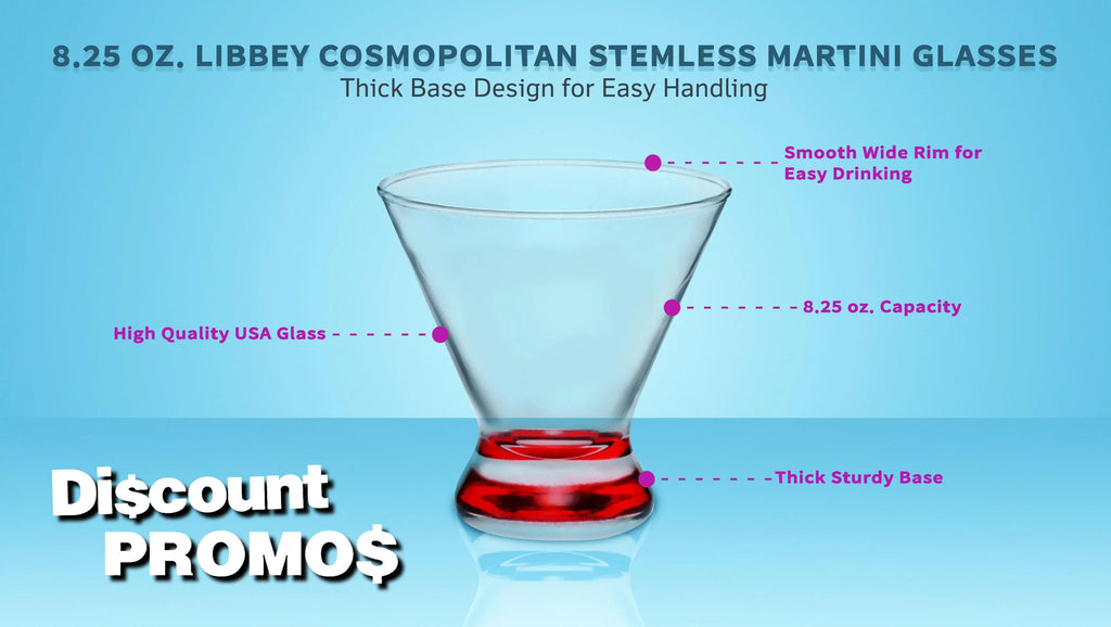 Martini Glasses 8.25 oz Set of 10 Red X8631