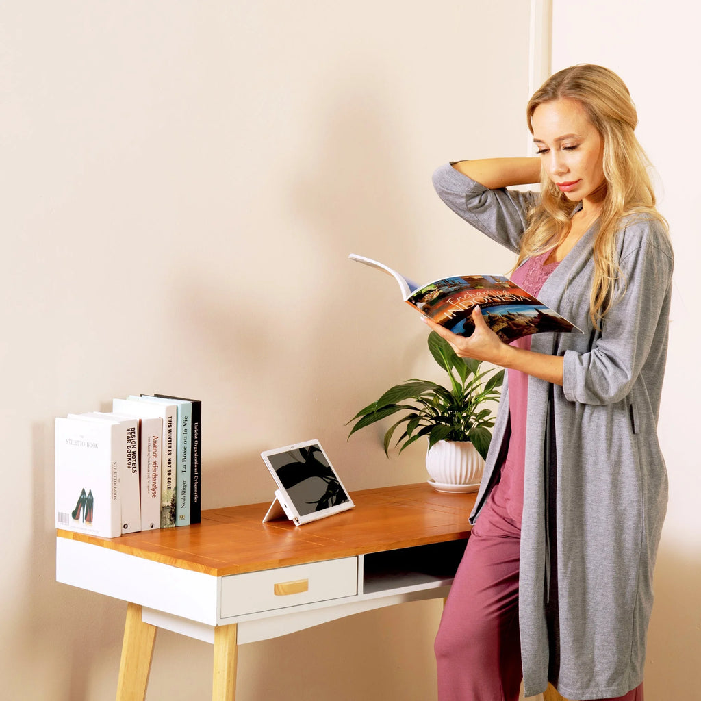 Solid Wood Computer Desk with Drawers N85810