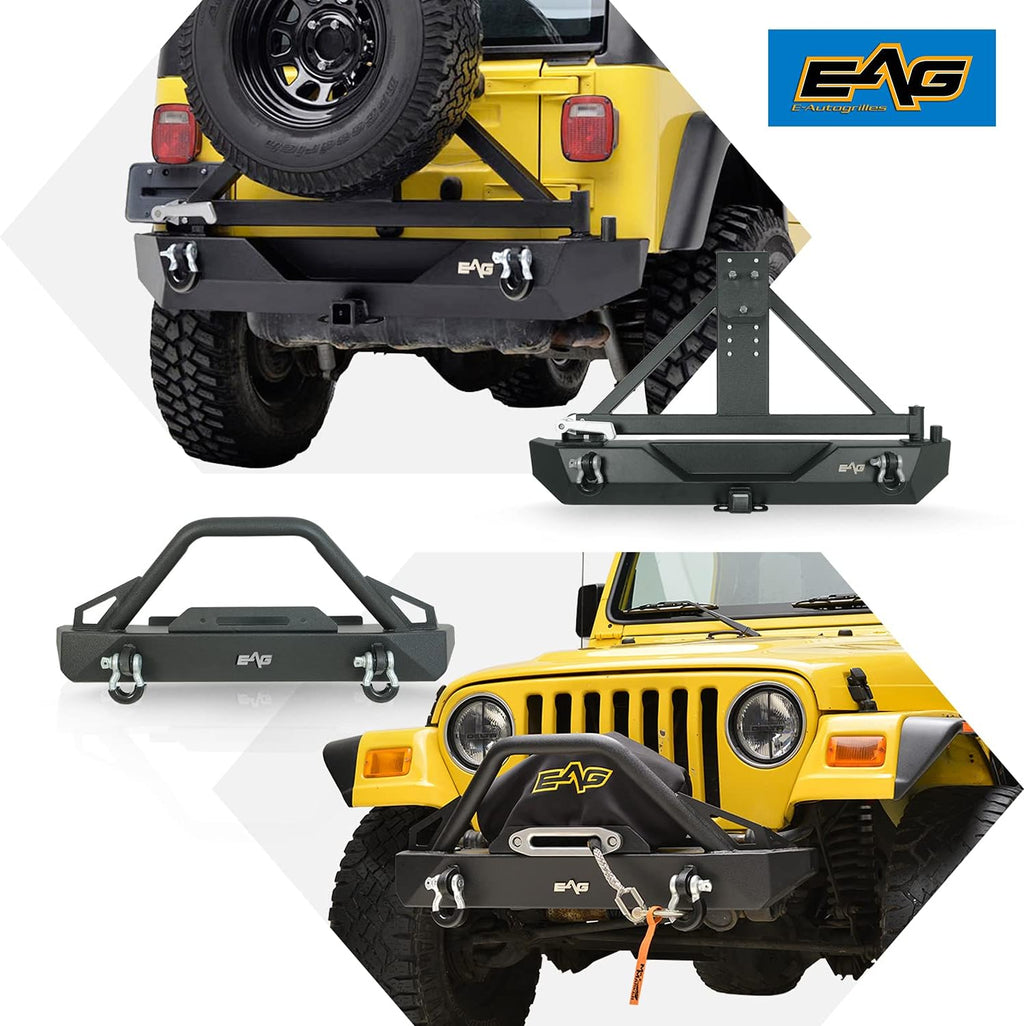 Heavy Duty Front and Rear Bumper with Tire Carrier Combo F8544