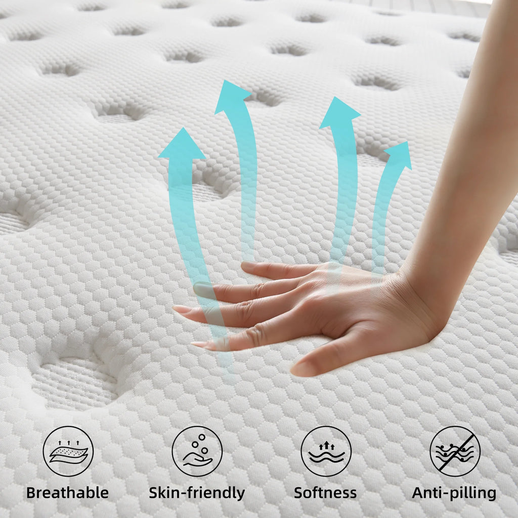 Queen 10 Inch Memory Foam Pocket Spring Mattress Z1290