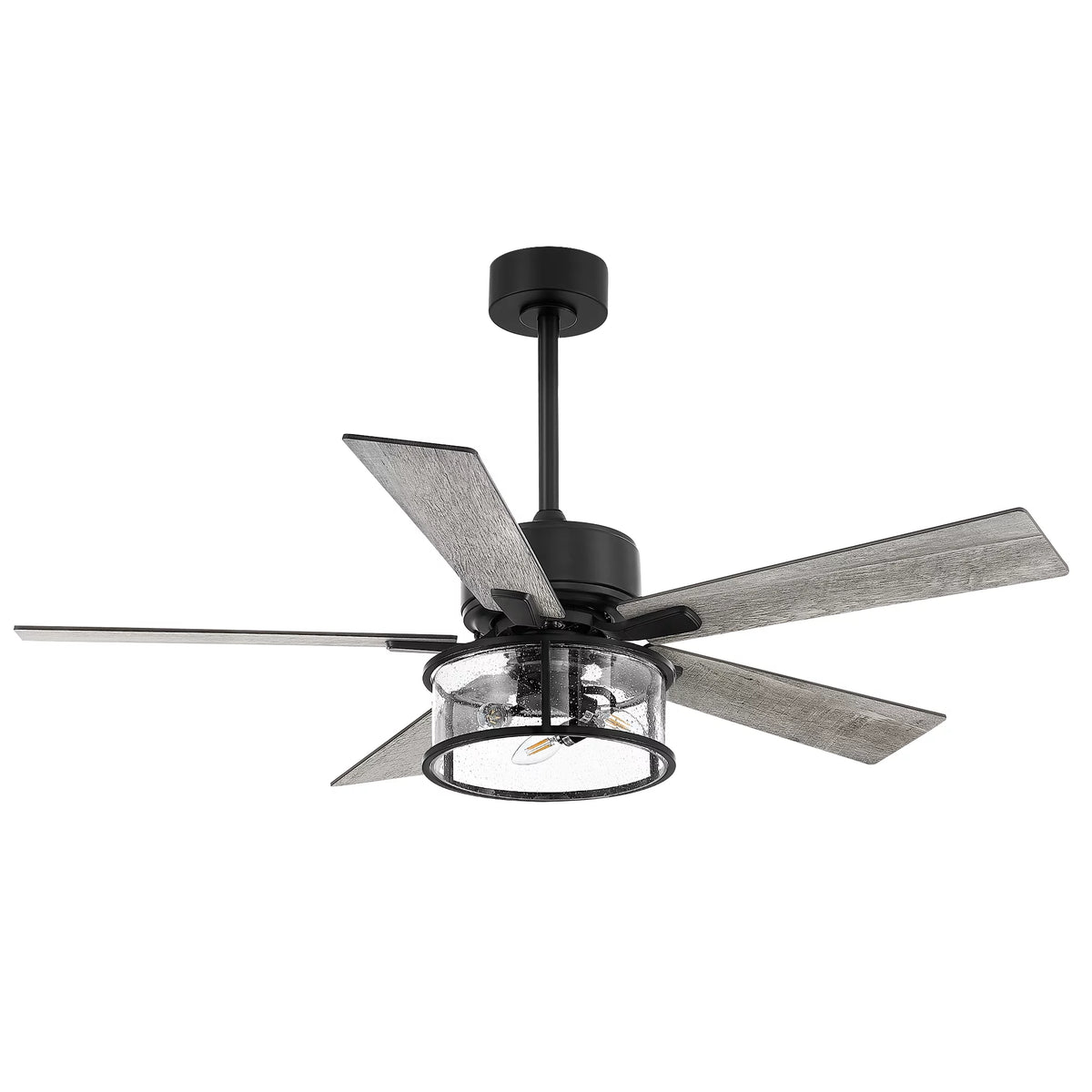 52" Matte Black Reversible Ceiling Fan with Light Kit P738848