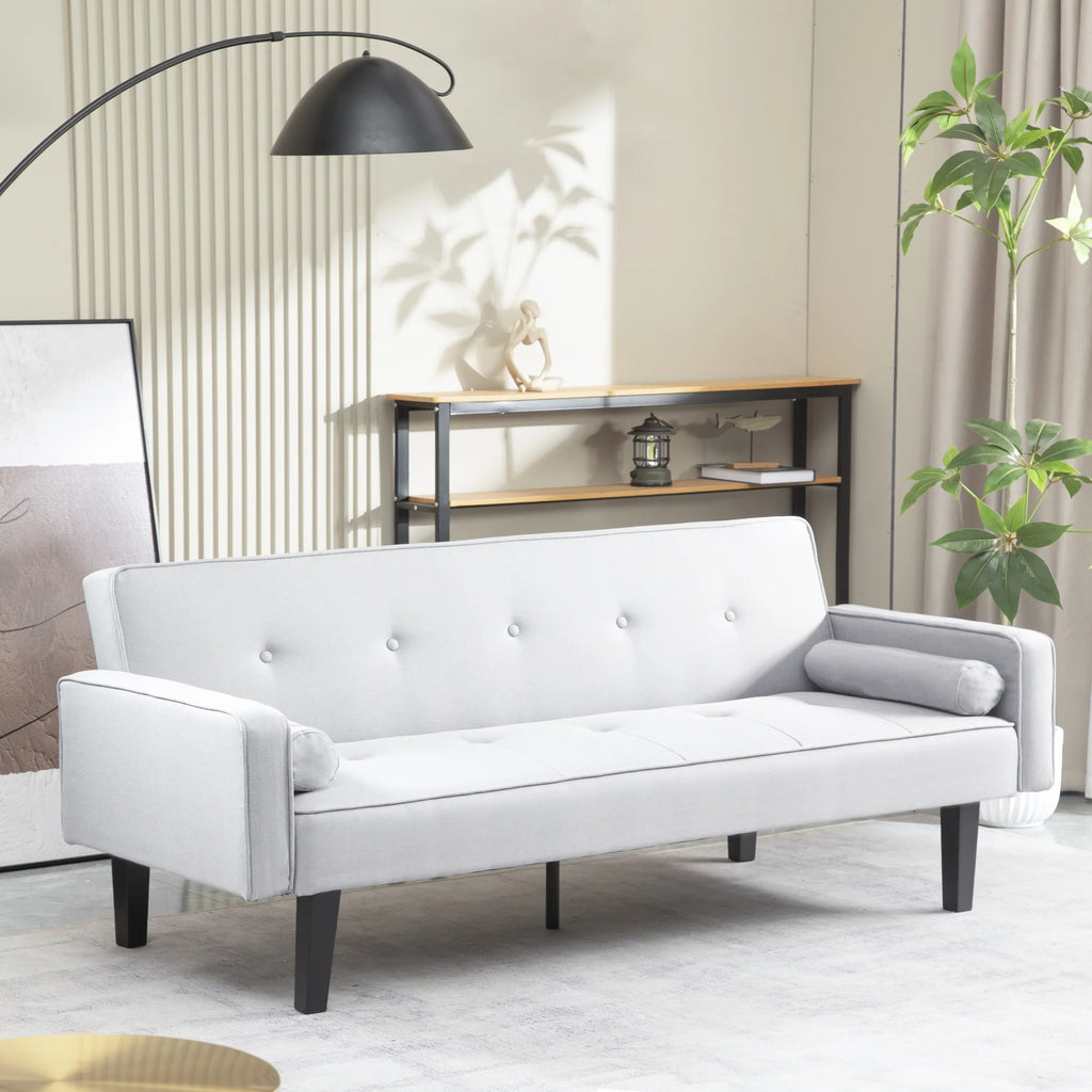 Linen Futon Sofa Bed with Armrests Y24154