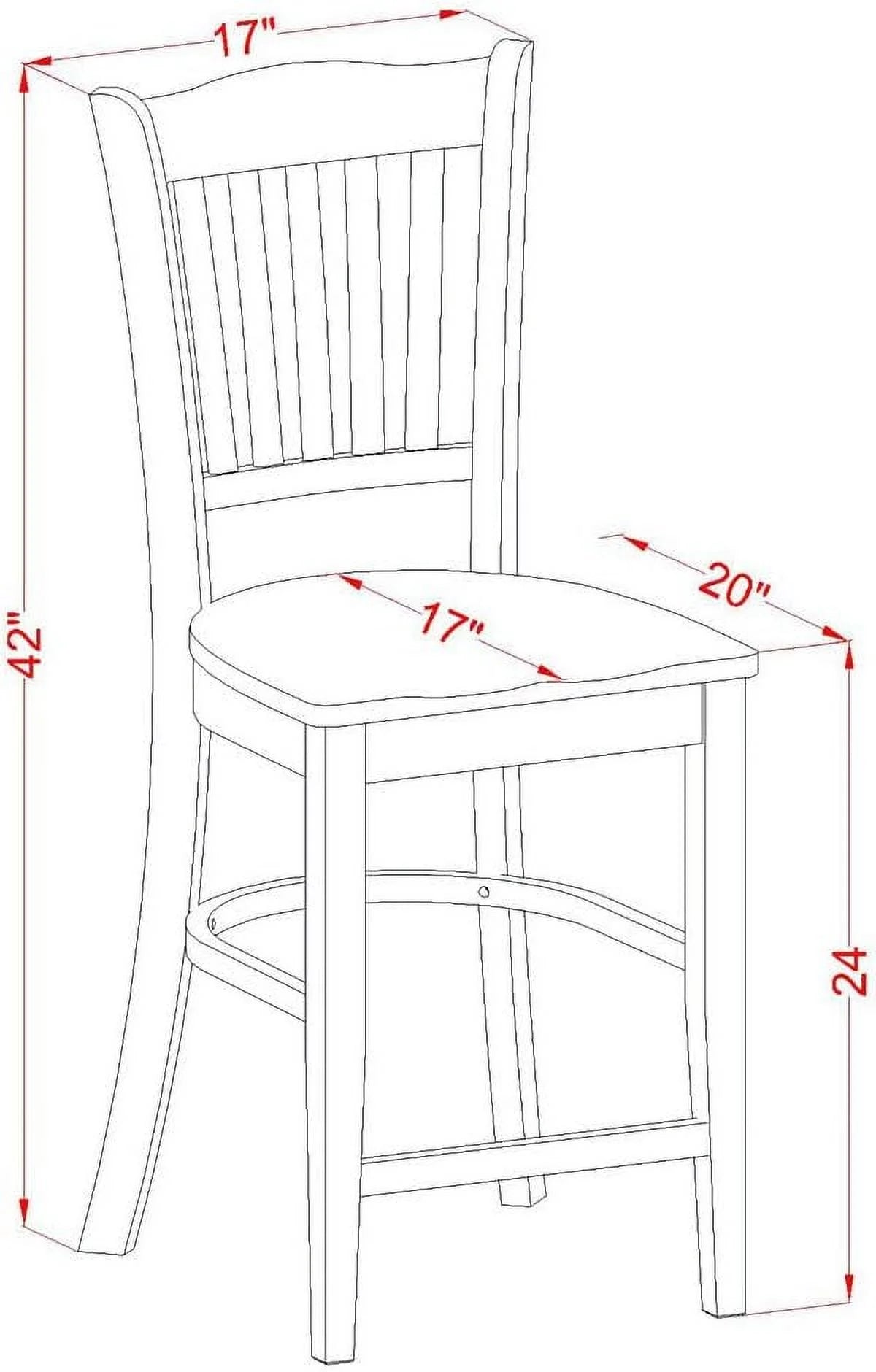 5 Piece Counter Height Dining Table Set with Round Wooden Table and 4 Chairs Y116