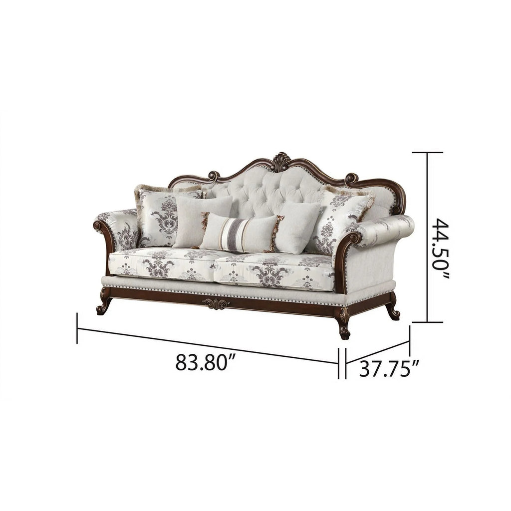 White 2PC Tufted Living Room Set S942