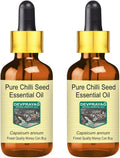 Pure Chilli Seed Essential Oil with Glass Dropper Steam Distilled 100ml X 2 B881237