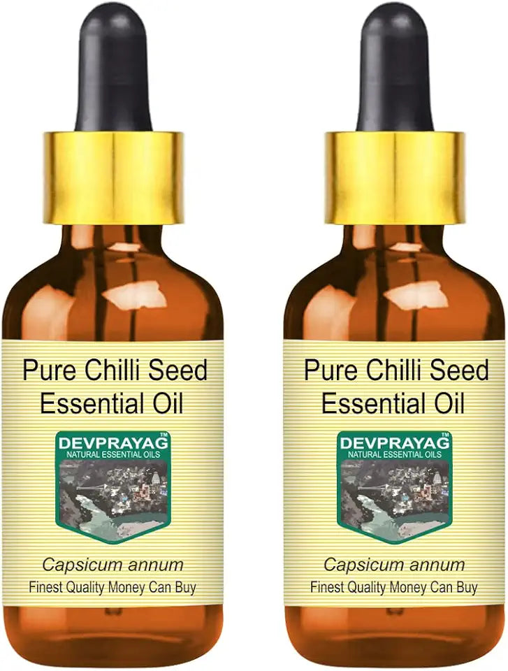 Pure Chilli Seed Essential Oil with Glass Dropper Steam Distilled 100ml X 2 B881237