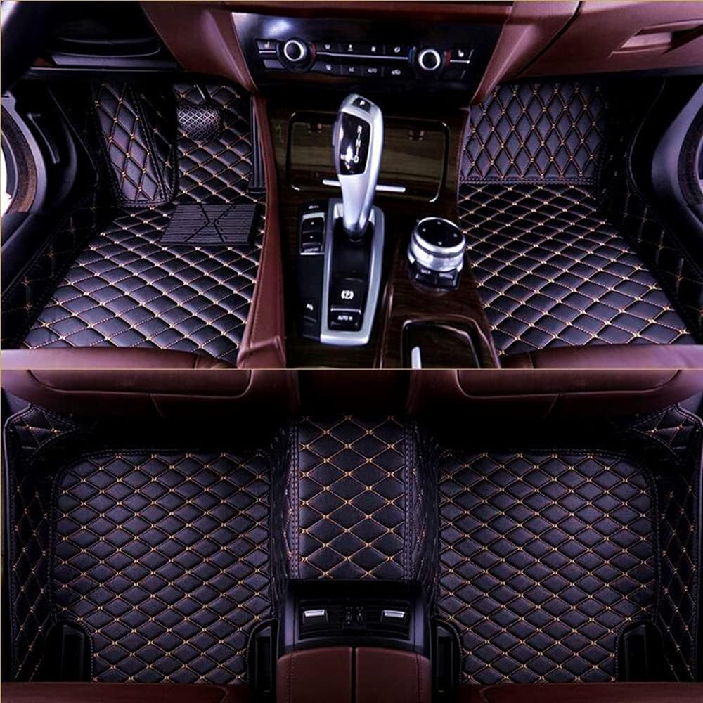 Custom Car Floor Mats Full Coverage All Weather Non-Slip Leather Floor Liners Black S155262