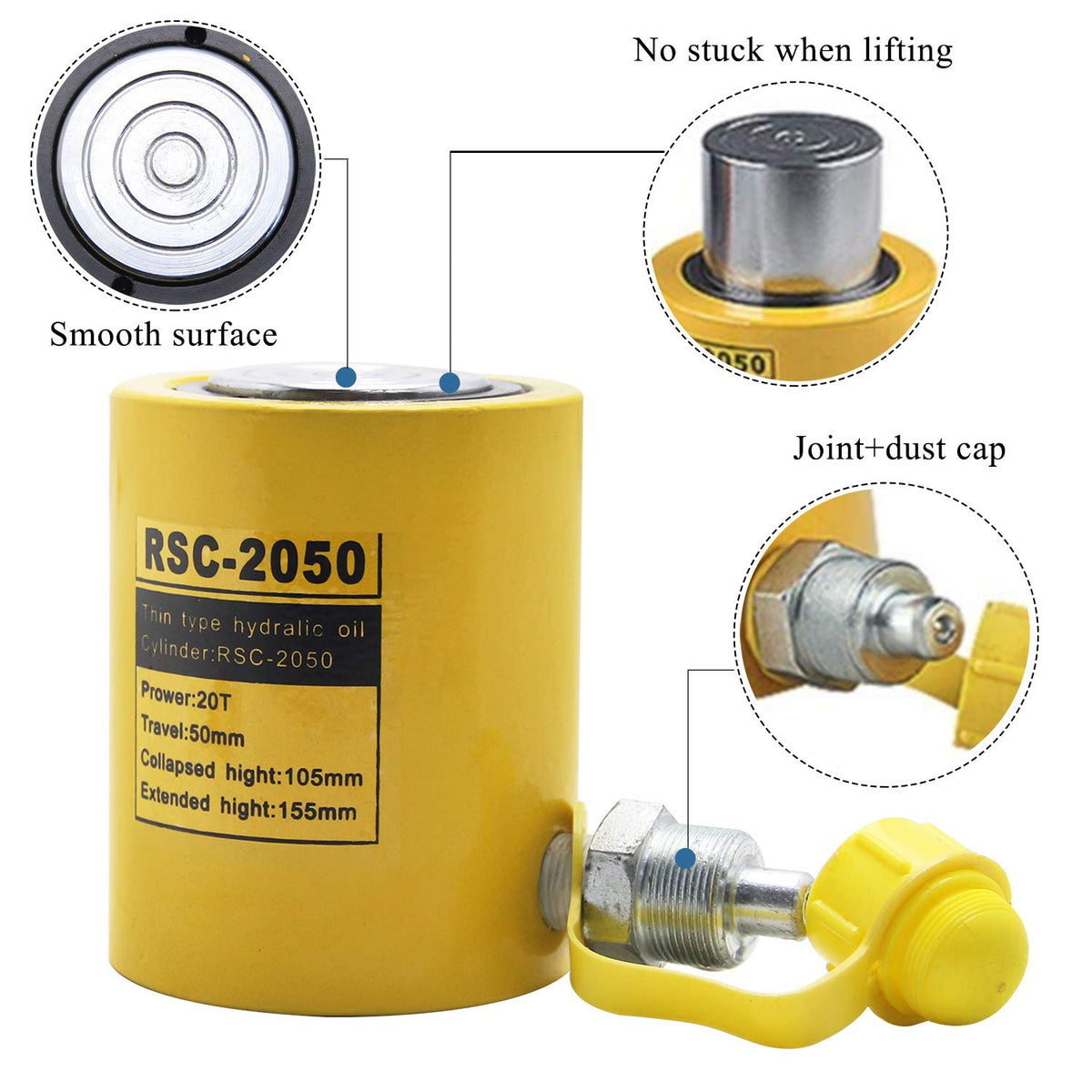 10 ton Hydraulic Jack Cylinder Short Type 50mm K598
