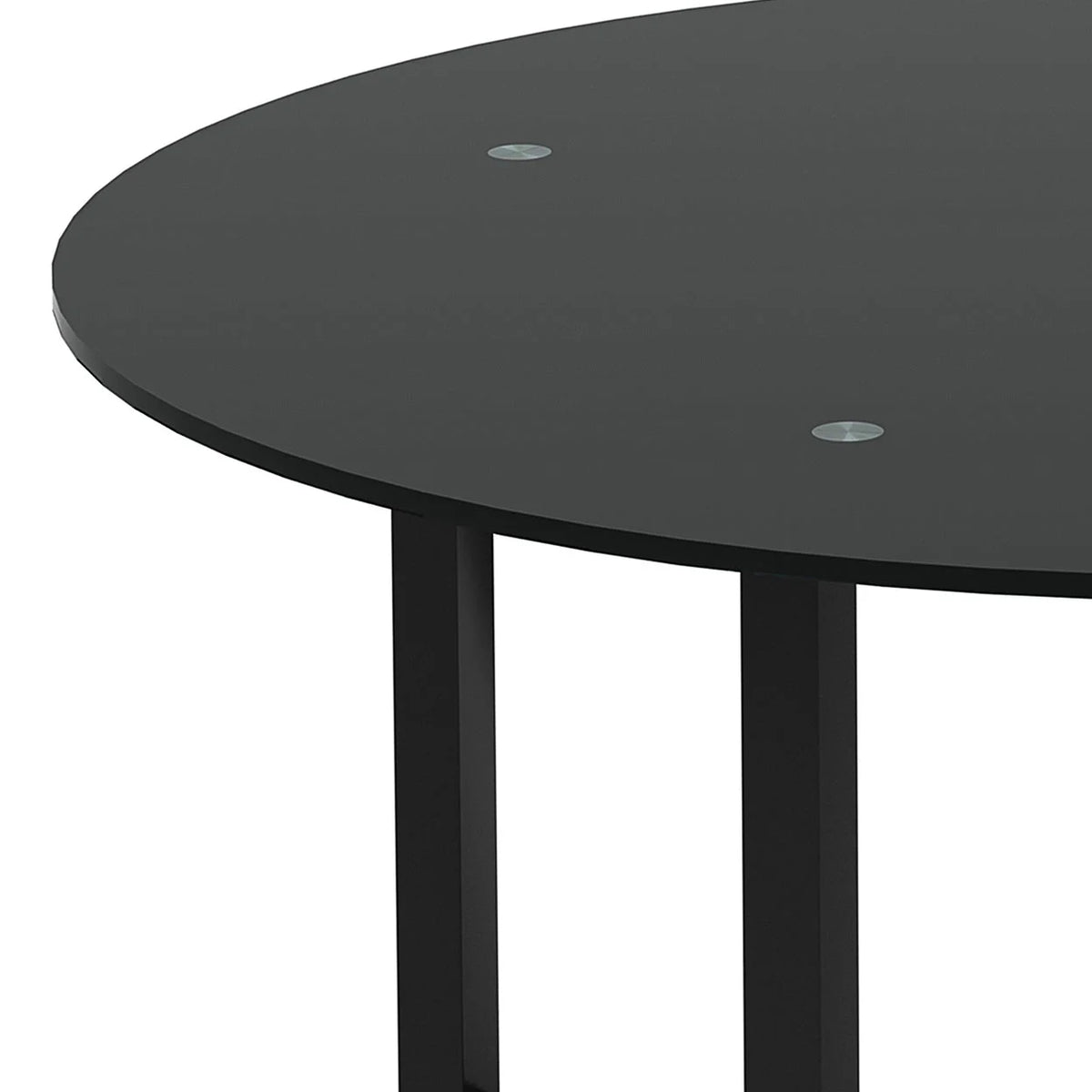 Round Glass Coffee Table with Metal Base Q7924