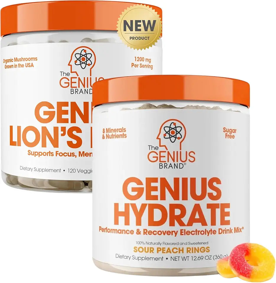 Hydrate Drink Mix & Lion's Mane Focus Supplement W7834