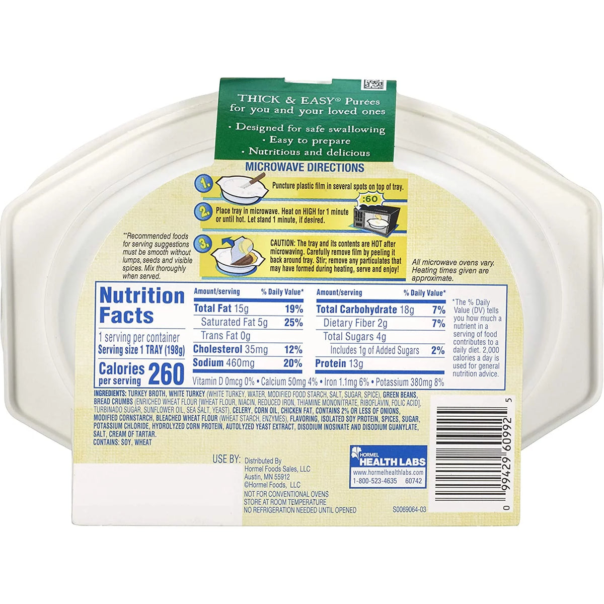 Purees Roasted Turkey with Bread Stuffing & Green Beans 7 oz Pack of 2 L2468