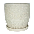 10" Round White Ceramic Planter V4887