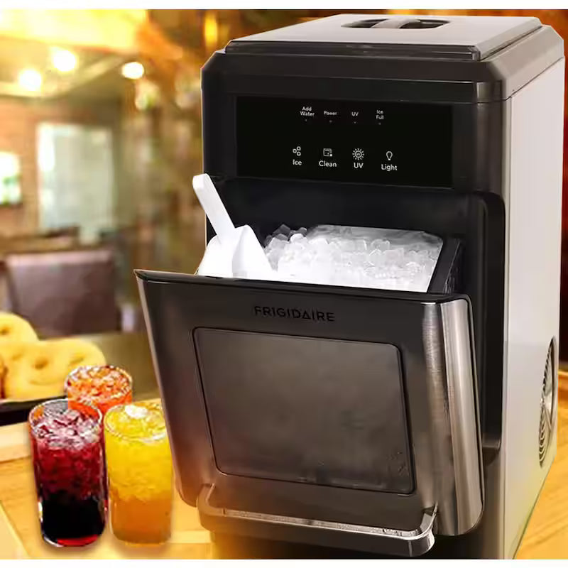 44 lbs. Freestanding Nugget Ice Maker in Stainless Steel and Black I560885