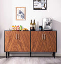 Black 65 inch TV Stand with Doors P386