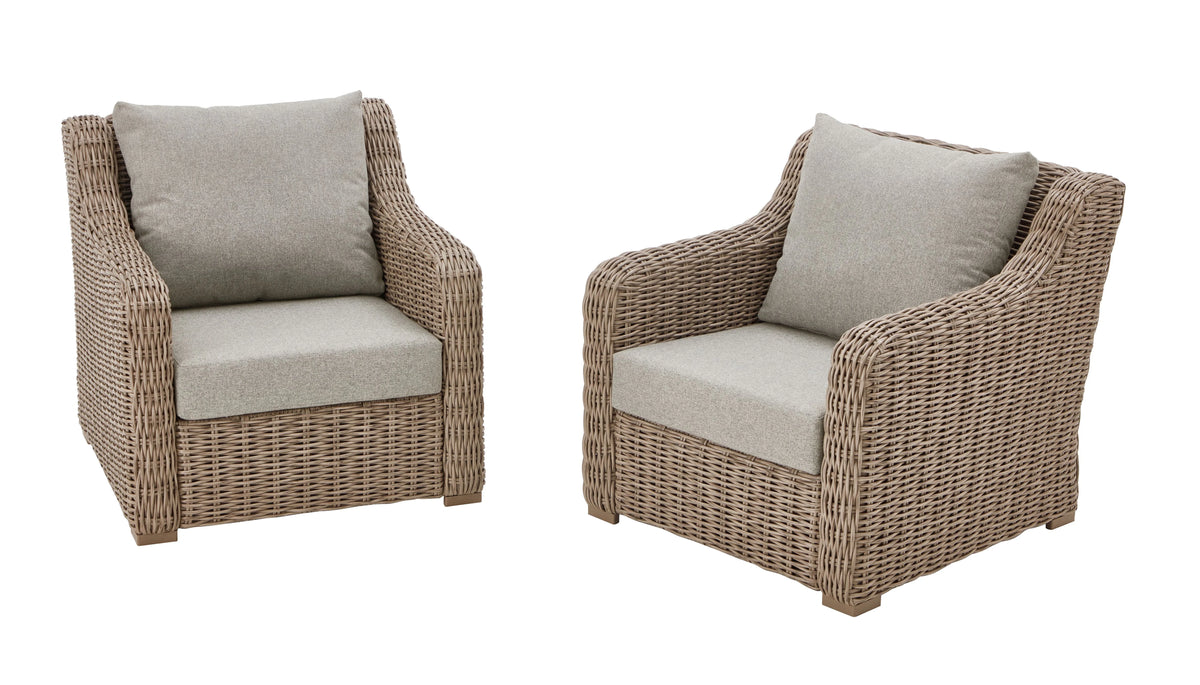 2-Pack Outdoor Lounge Chairs with Cushions and Patio Cover J4907