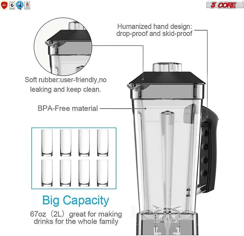 2000 Watt 64 Oz Electric Blender T560