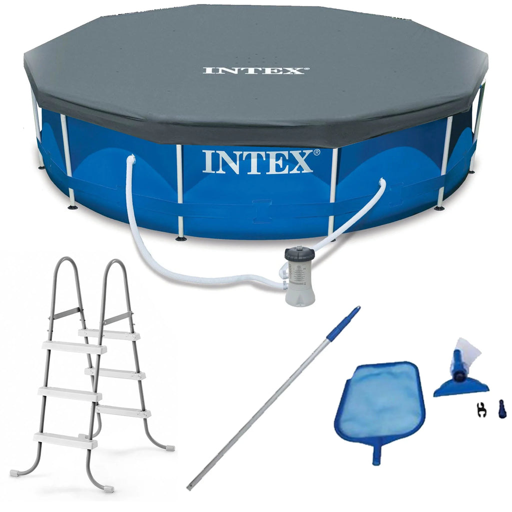 12 x 2.5 Foot Metal Frame Above Ground Pool with Filter N358814