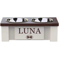Personalized Elevated Dog Bowl Stand with Internal Storage R858