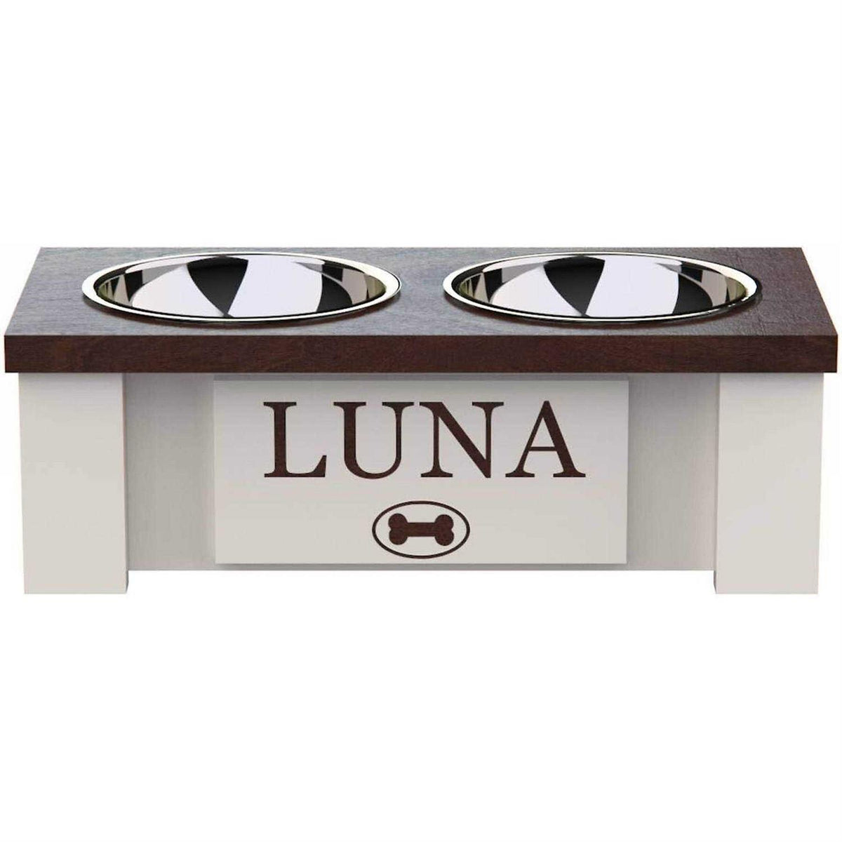 Personalized Elevated Dog Bowl Stand with Internal Storage R858