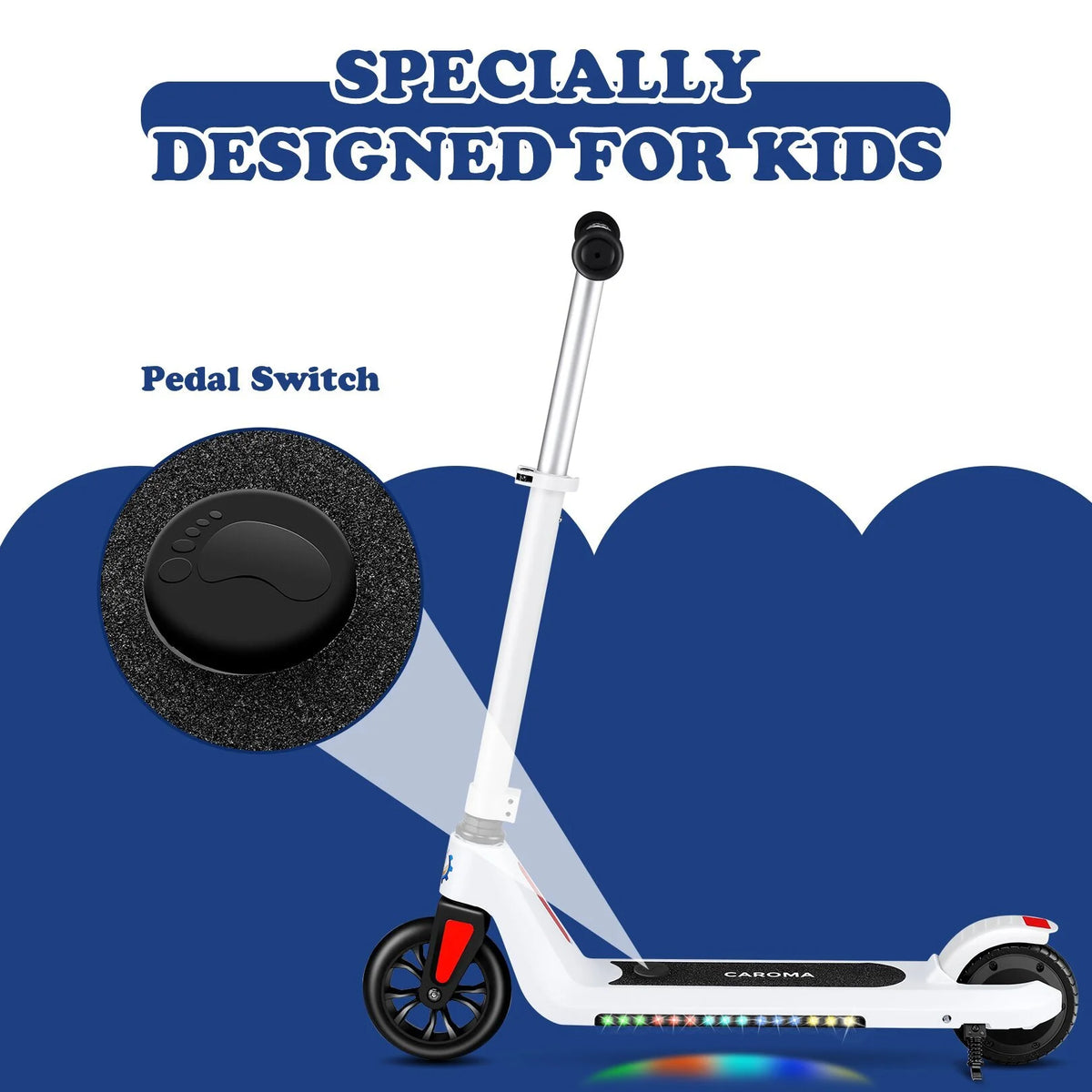 Kids Electric Scooter, Adjustable Speed and Handlebar Q67587