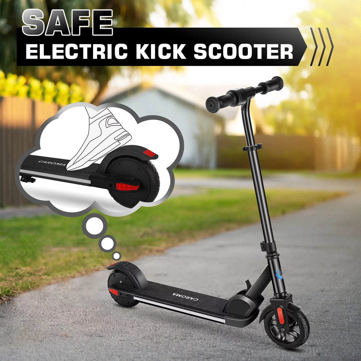 Kids Electric Scooter, Adjustable Speed and Handlebar Q67587