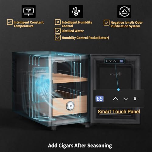 8L Electric Cigar Humidor Cabinet with Cedar Wood Shelves L484