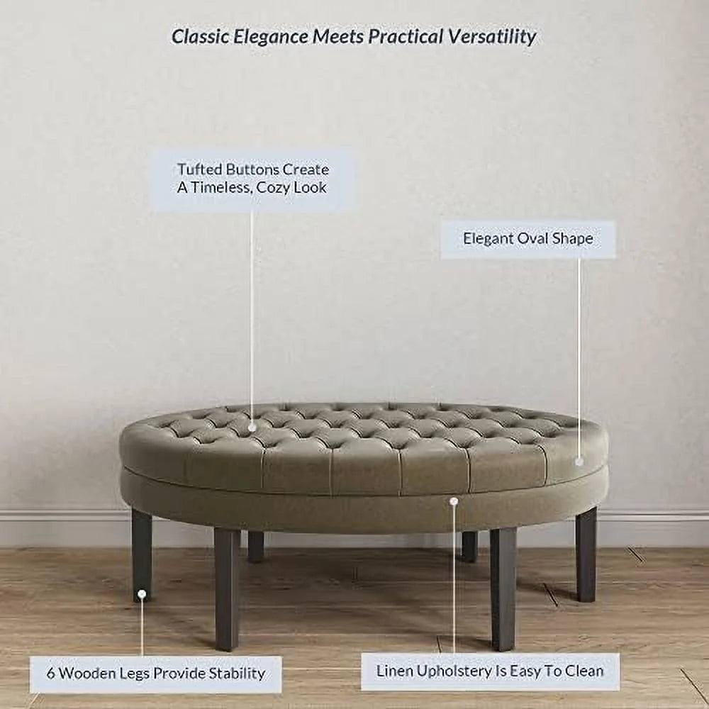 Light Brown Upholstered Ottoman Bench I46683