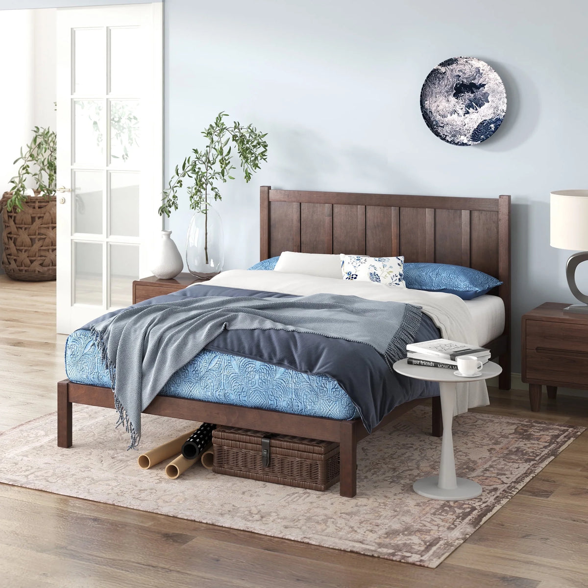 Queen Acacia Wood Platform Bed Frame E1948