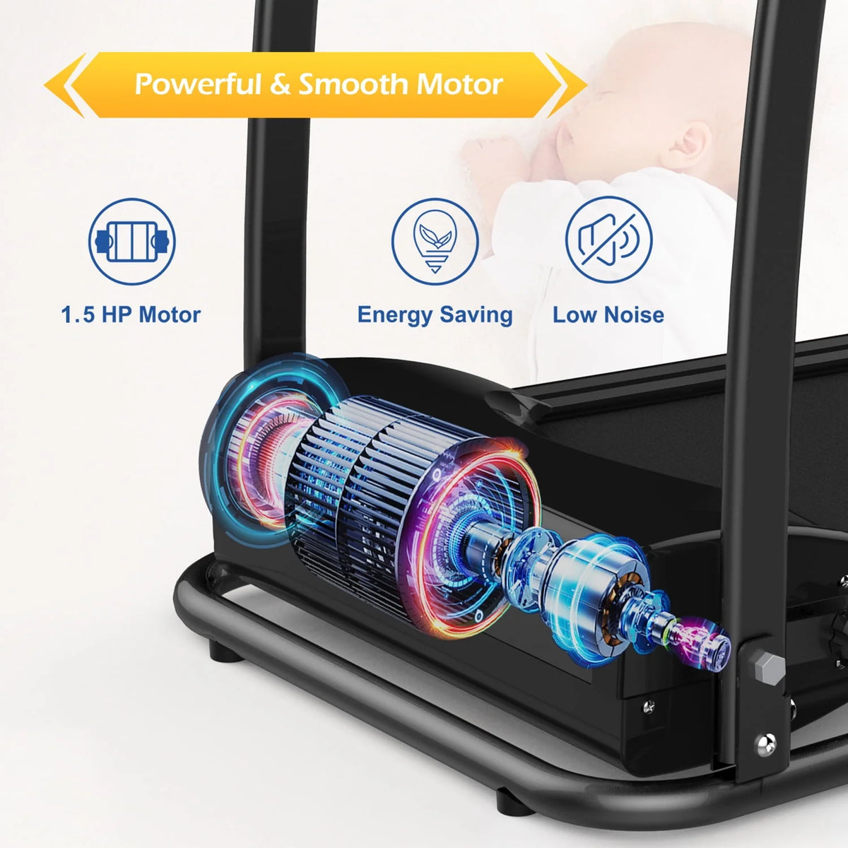 1.5HP Electric Folding Treadmill O558