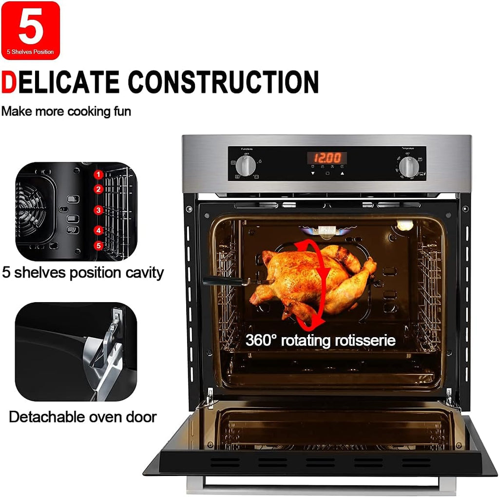 24 Built-in Natural Gas Single Wall Oven with Rotisserie C27799