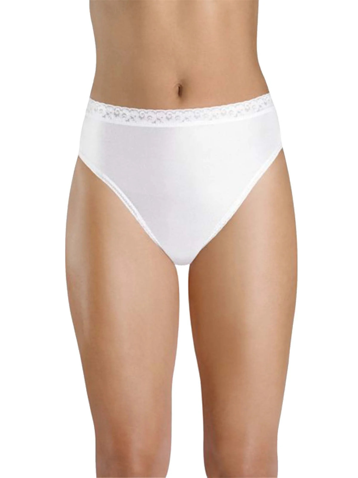 White Nylon Hi-Cut Panties P5981