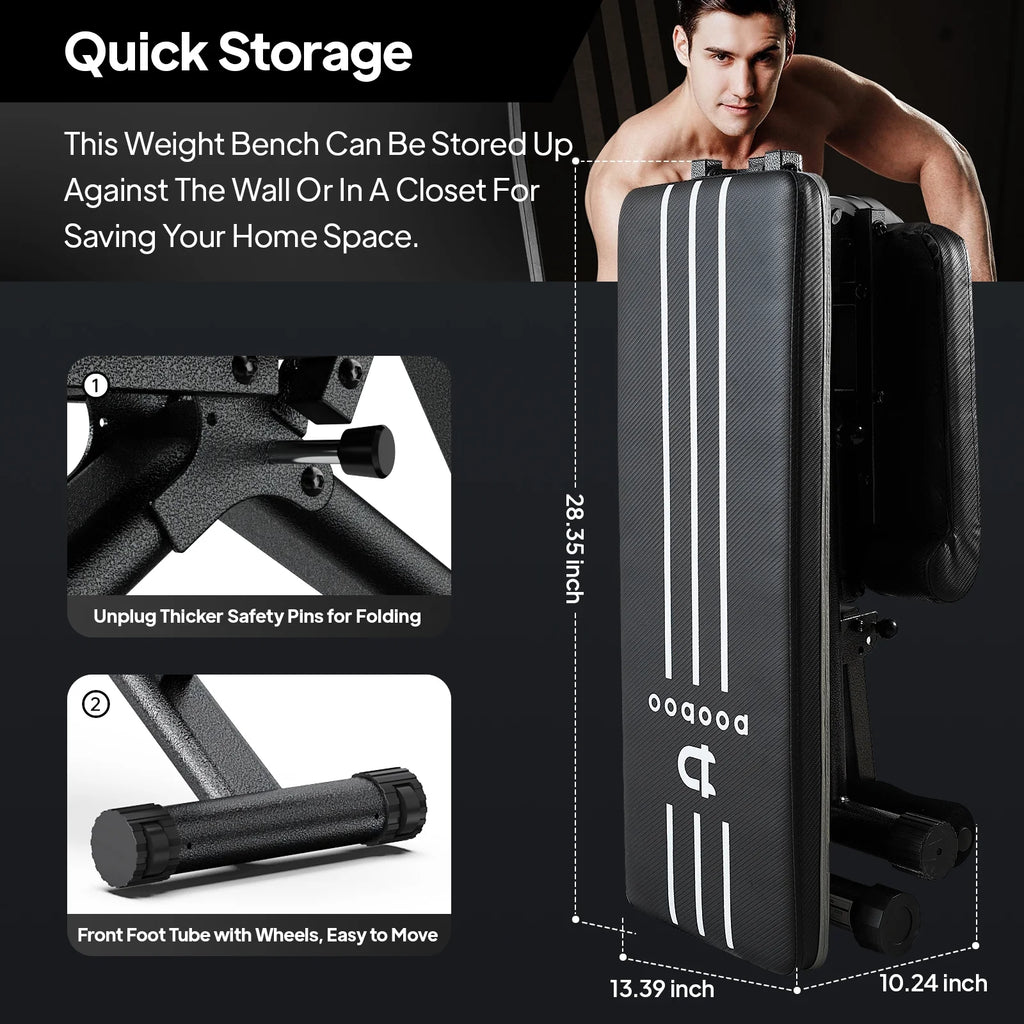 Foldable Adjustable Weight Bench P723