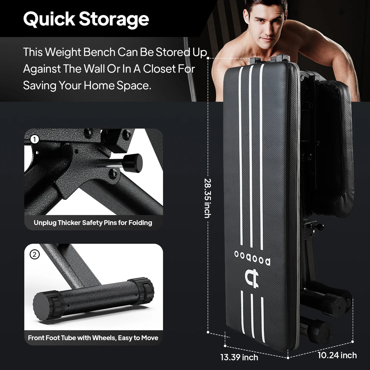 Foldable Adjustable Weight Bench P723