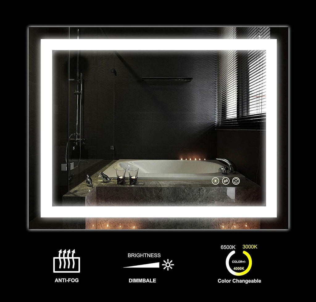 48x36 inch Wall Mounted LED Lighted Bathroom Mirror L814480