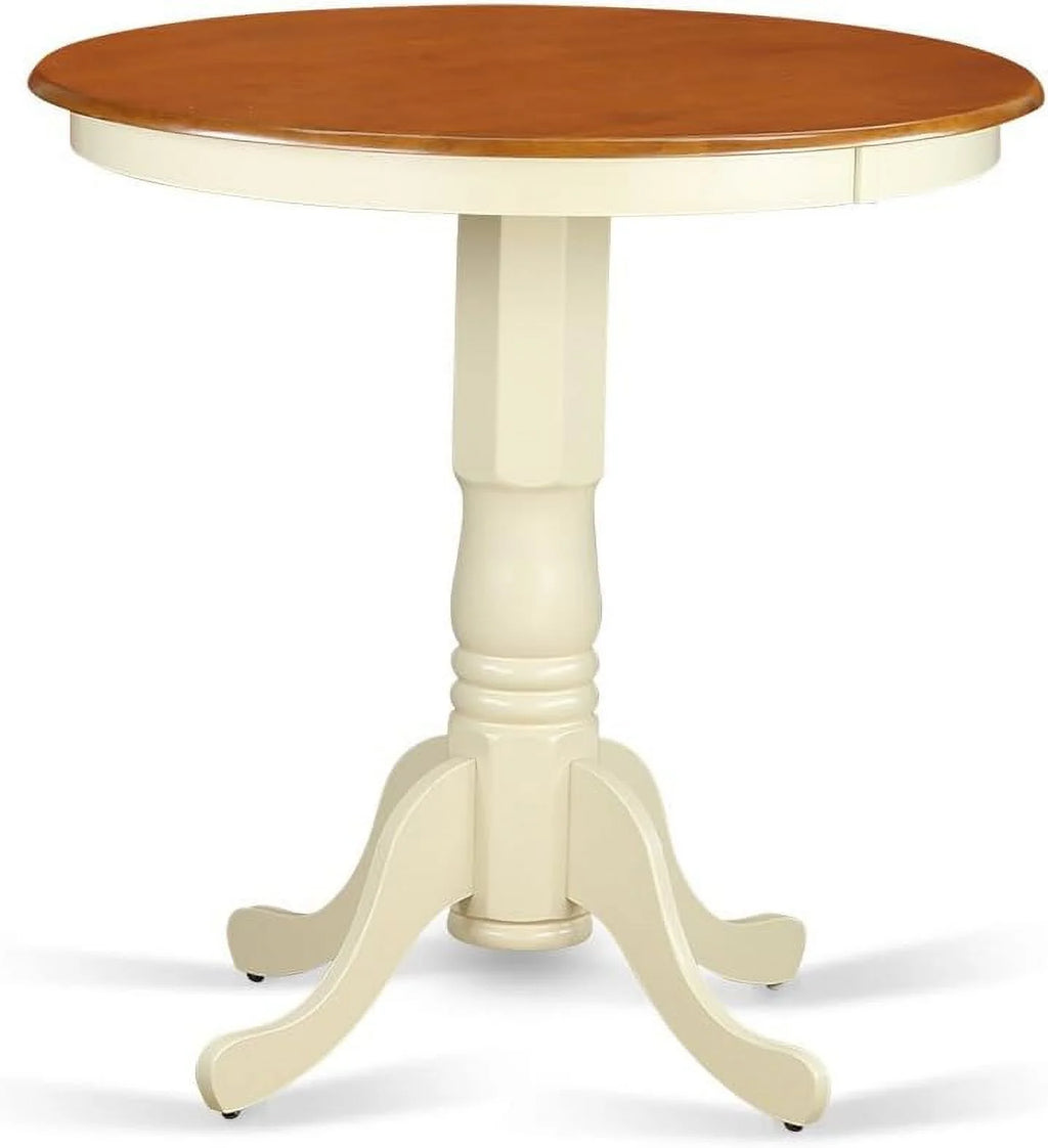 5 Piece Counter Height Dining Table Set with Round Wooden Table and 4 Chairs Y116