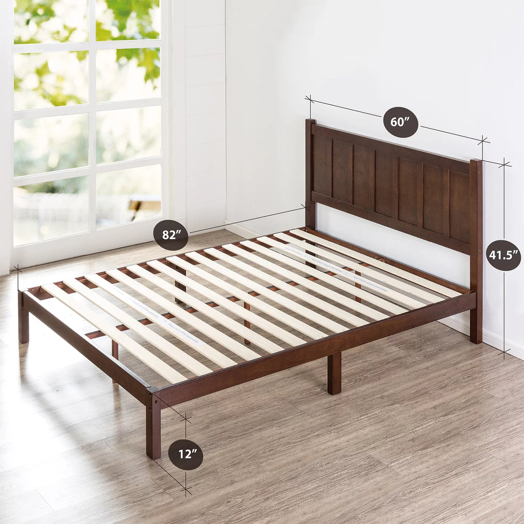 Queen Acacia Wood Platform Bed Frame E1948